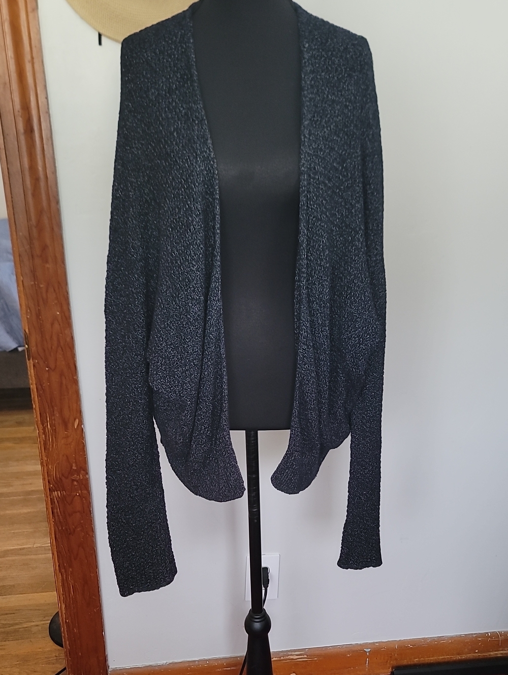BDG Open-Front Cardigan in Black